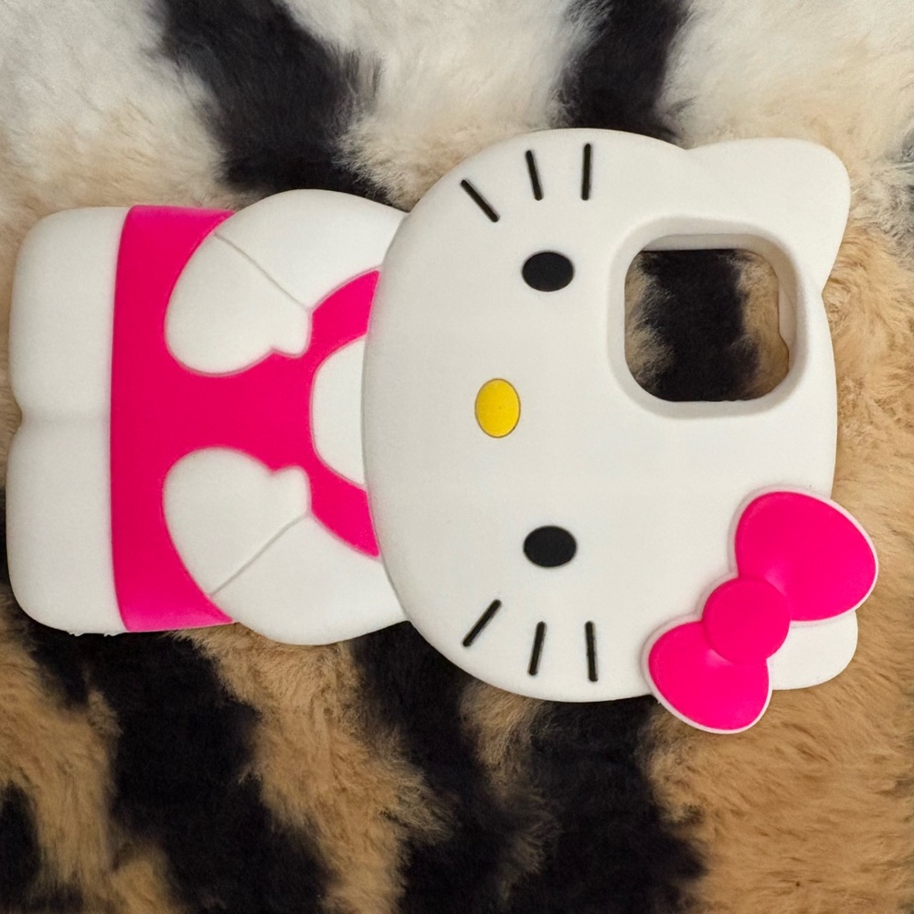 iPhone 14 Hello Kitty Pink and White Phone Case